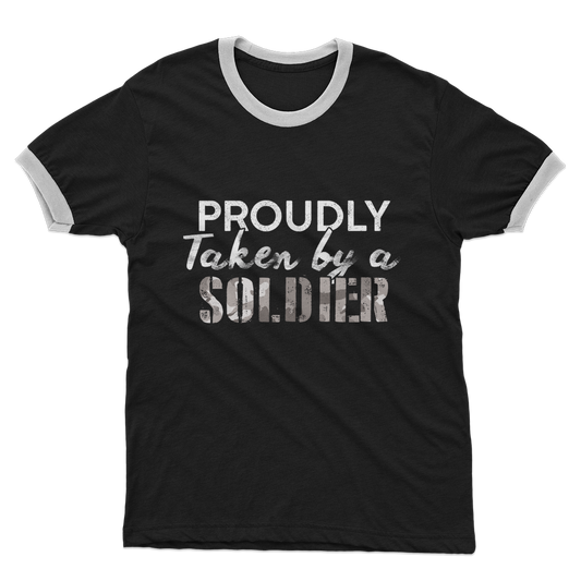 Proudly Taken By A Soldier Adult Ringer T-Shirt