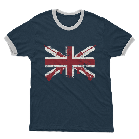 L1A1 SLR British Flag Adult Ringer T-Shirt