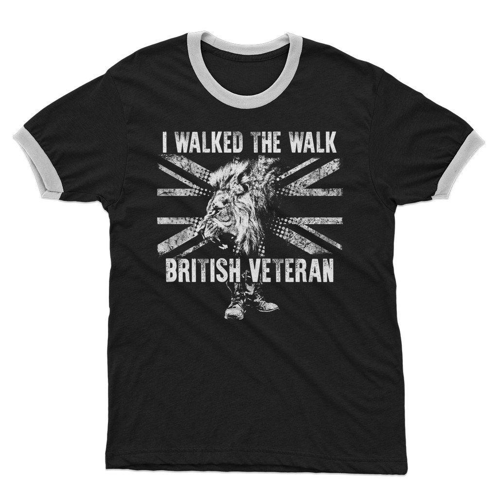 British Veteran - I Walked The Walk Adult Ringer T-Shirt