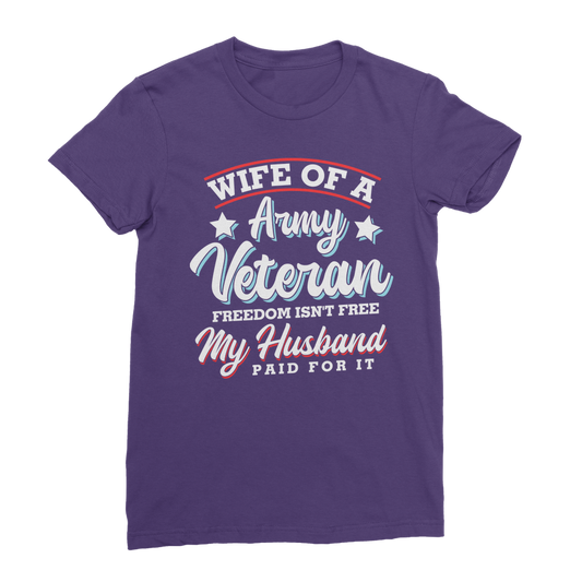 Wife of a Army Veteran Premium Jersey Women's T-Shirt