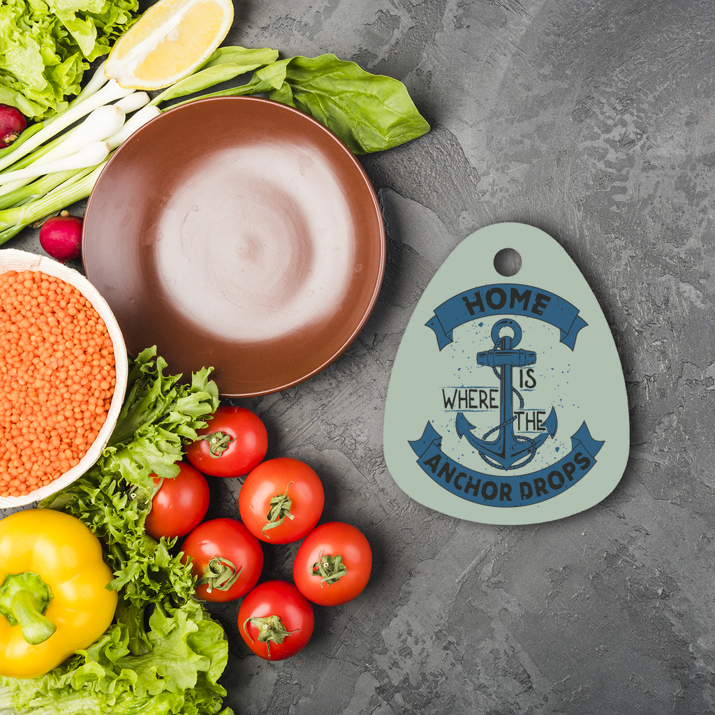 Home Is Where The Anchor Drops Sublimation Glass Cutting Board