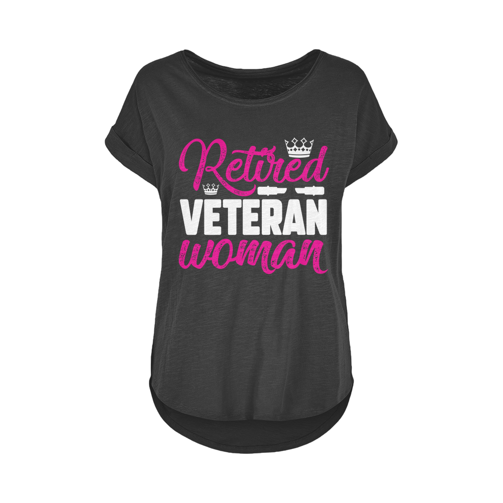 Retired Veteran Women Women's Long Slub T-Shirt XS-5XL