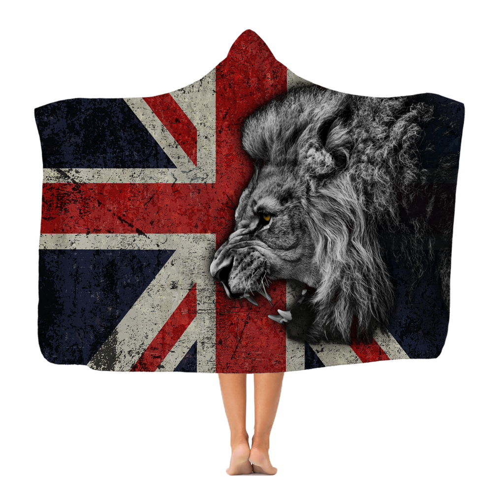 British Lion All Over Printed Classic Adult Hooded Blanket