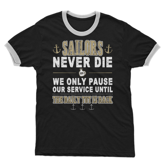 Sailors - Daily Tot Is Back Adult Ringer T-Shirt