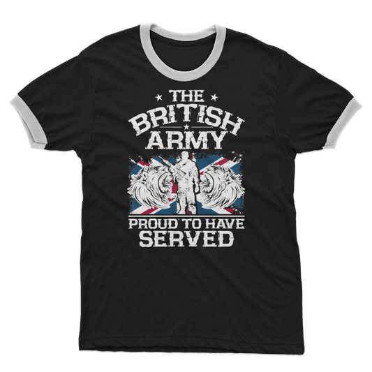 British Army - Proud To Have Served Adult Ringer T-Shirt