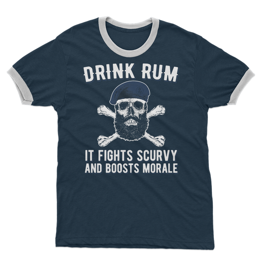 Drink Rum - It Fights Scurvy And Boosts Morale Adult Ringer T-Shirt