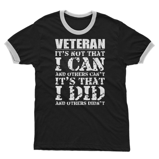 Veteran - It's That I Did Adult Ringer T-Shirt