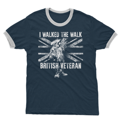 British Veteran - I Walked The Walk Adult Ringer T-Shirt