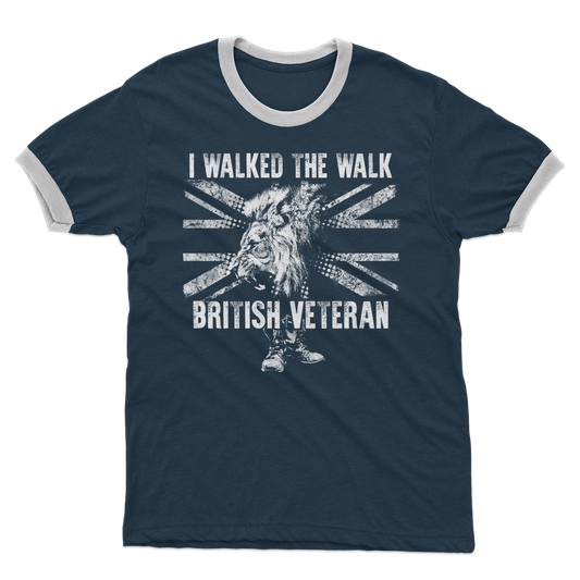 British Veteran - I Walked The Walk Adult Ringer T-Shirt