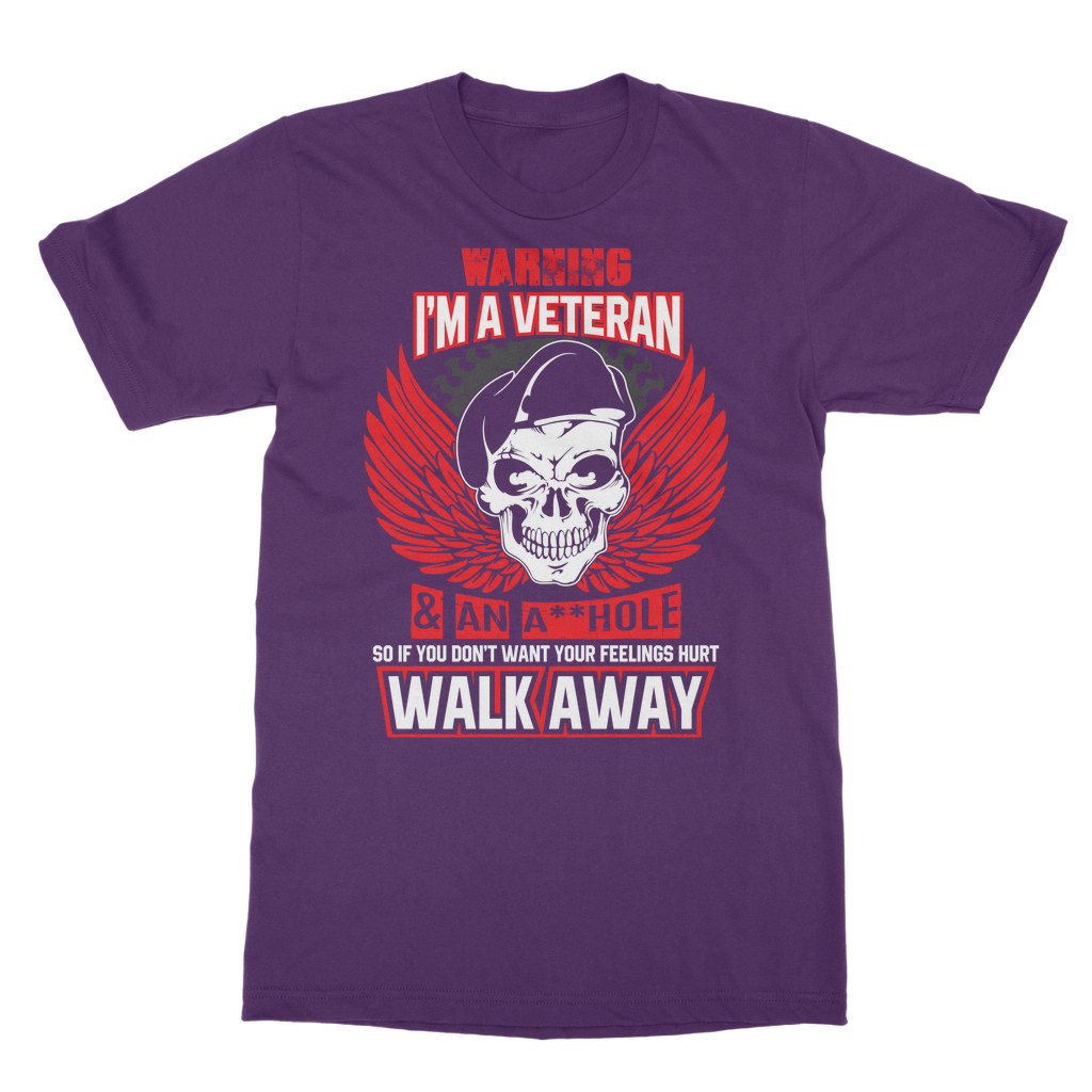 Warning - I'm A Veteran Classic Adult T-Shirt