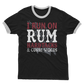 I Run On Rum, Hardtacks & Cursewords Adult Ringer T-Shirt