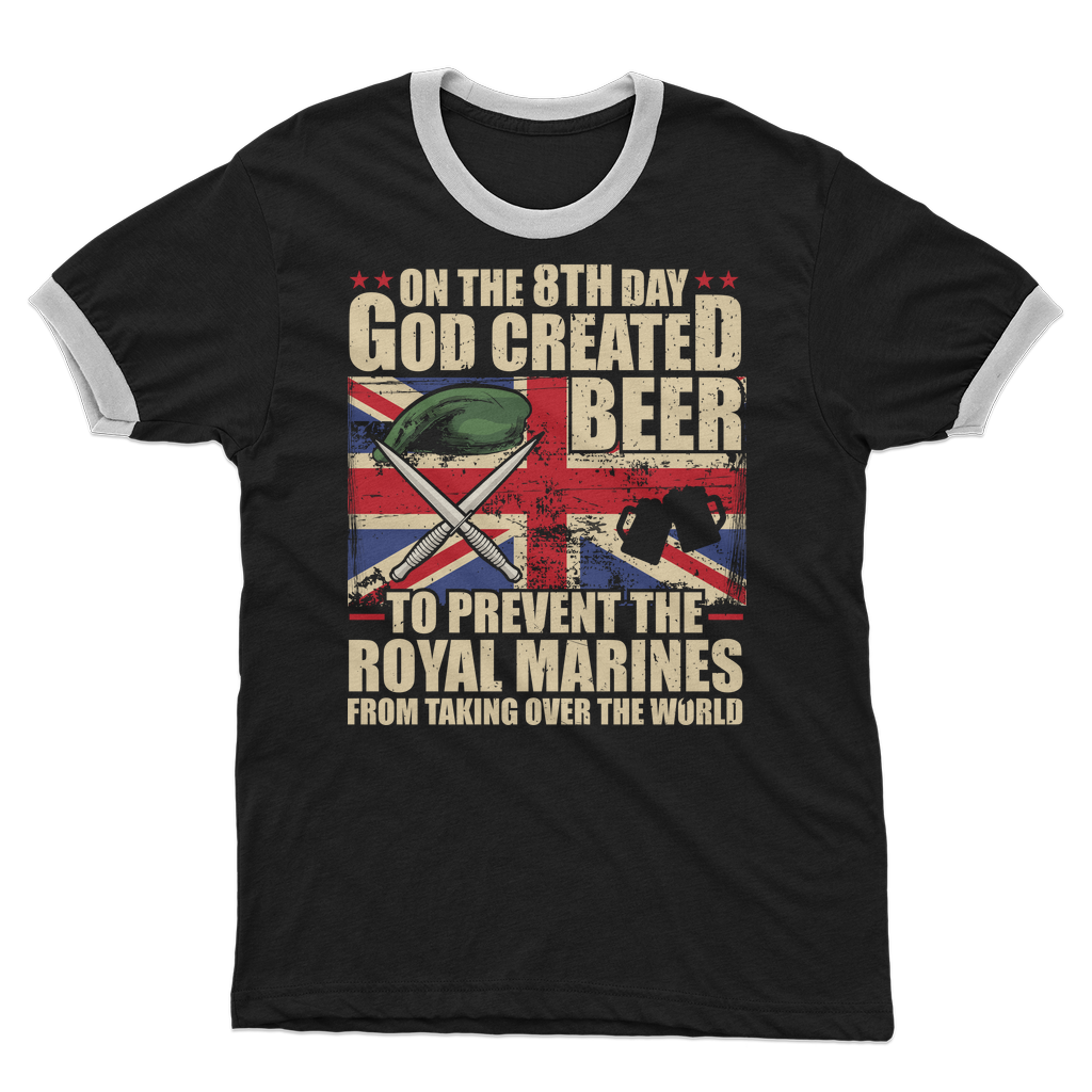 Royal Marines Love Beer Adult Ringer T-Shirt