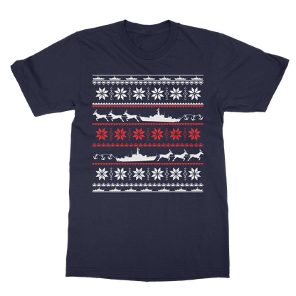 Navy Ship Christmas Classic Adult T-Shirt