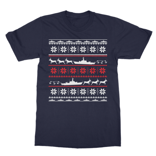 Navy Ship Christmas Classic Adult T-Shirt