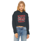 Women Can't What? Ladies Cropped Raw Edge Hoodie