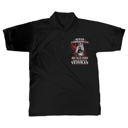 Never Underestimate An Old Man Who Is Also A Veteran Classic Adult Polo Shirt