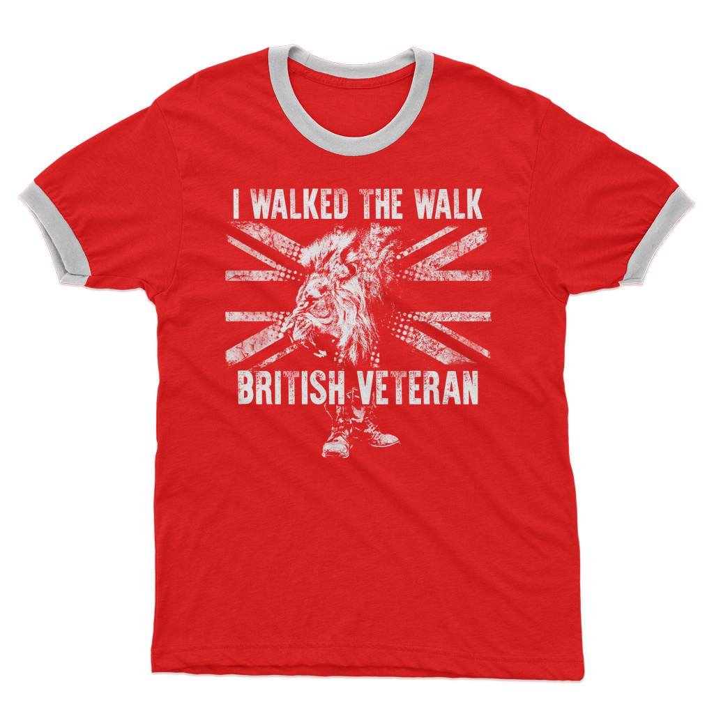 British Veteran - I Walked The Walk Adult Ringer T-Shirt