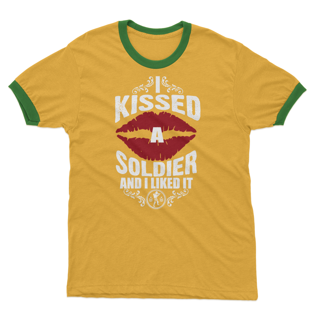 I Kissed A Soldier And I Liked It Adult Ringer T-Shirt